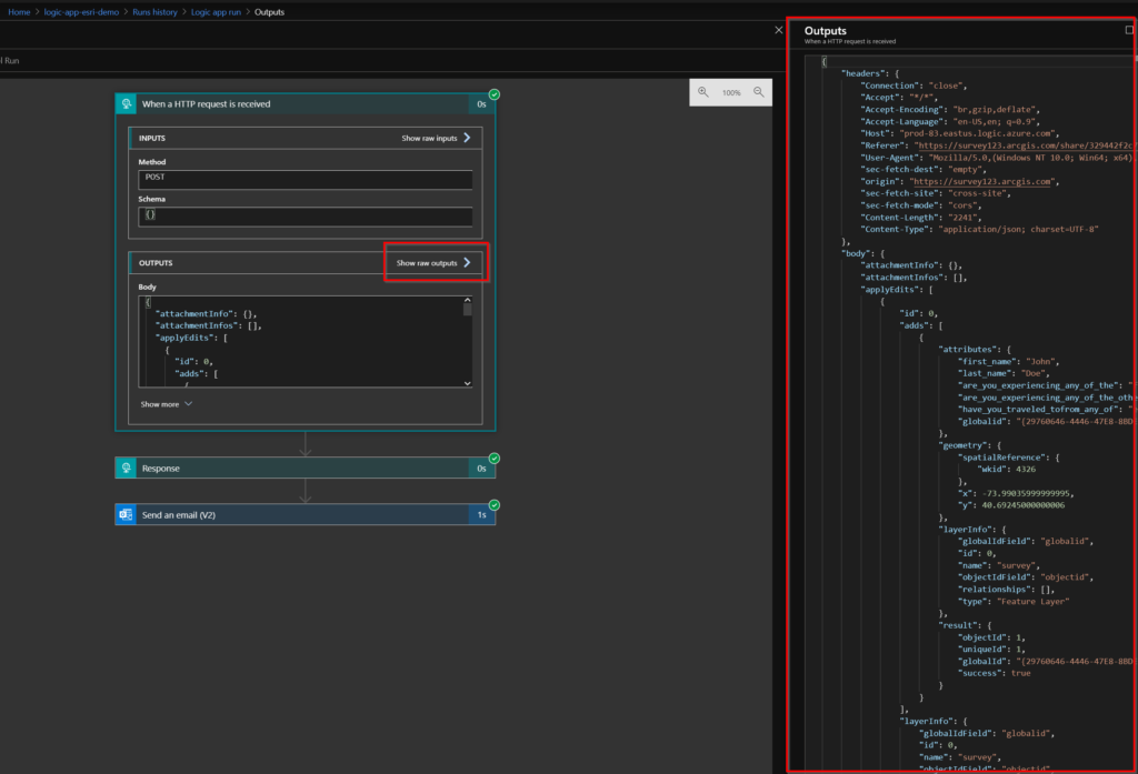 Survey123 Webhooks using Azure Logic Apps