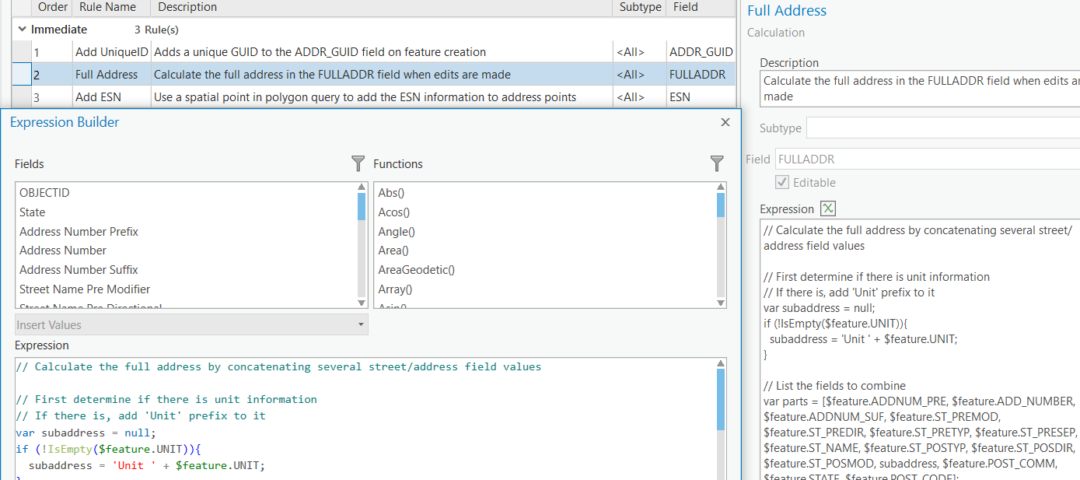 The ArcGIS Pro Attribute Rules editor