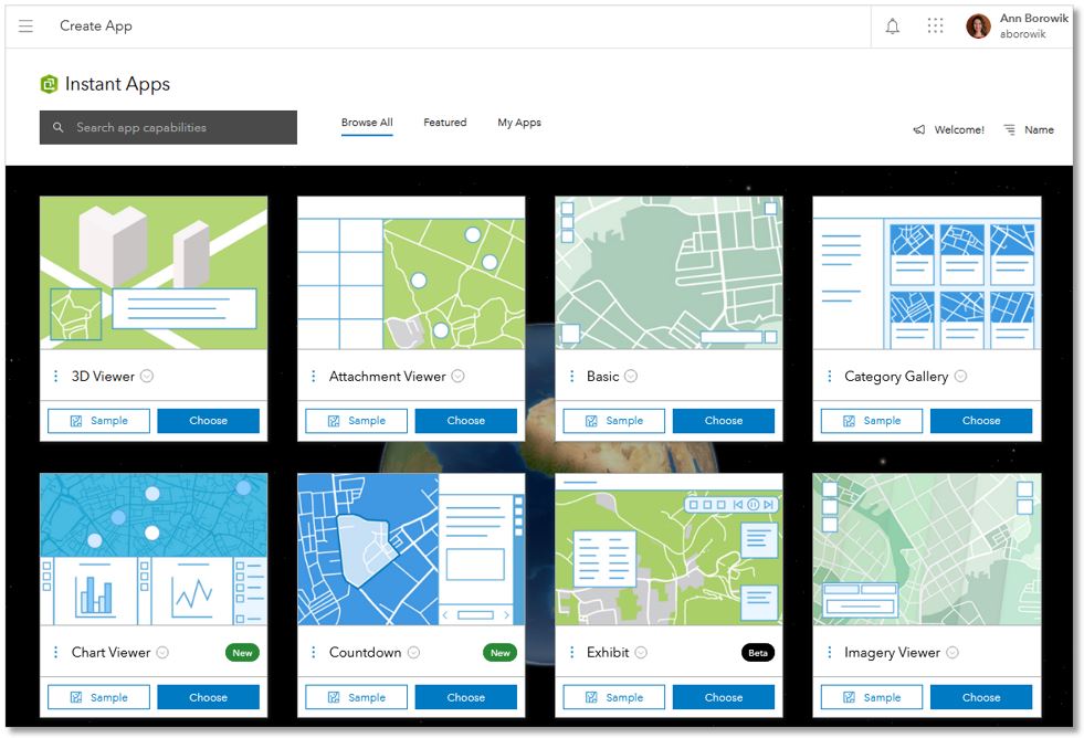 ArcGIS Instant Apps landing page