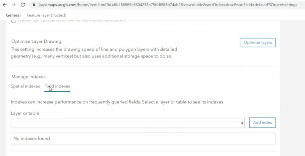 Setting full-text field indexes for hosted feature services in ArcGIS Online